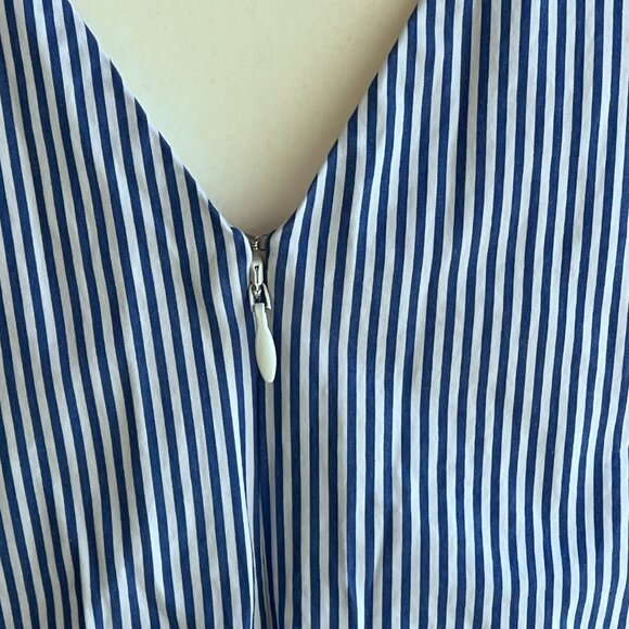 J. CREW Ruffle Sleeveless Tank Top. Blue Stripe, Ruffle Hem, Nautical Size 4 - Picture 11 of 11